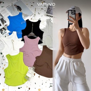 Áo ba lỗ nữ, Áo ba lỗ croptop chất liệu cotton mềm mại, co giãn thấm hút mồ hôi