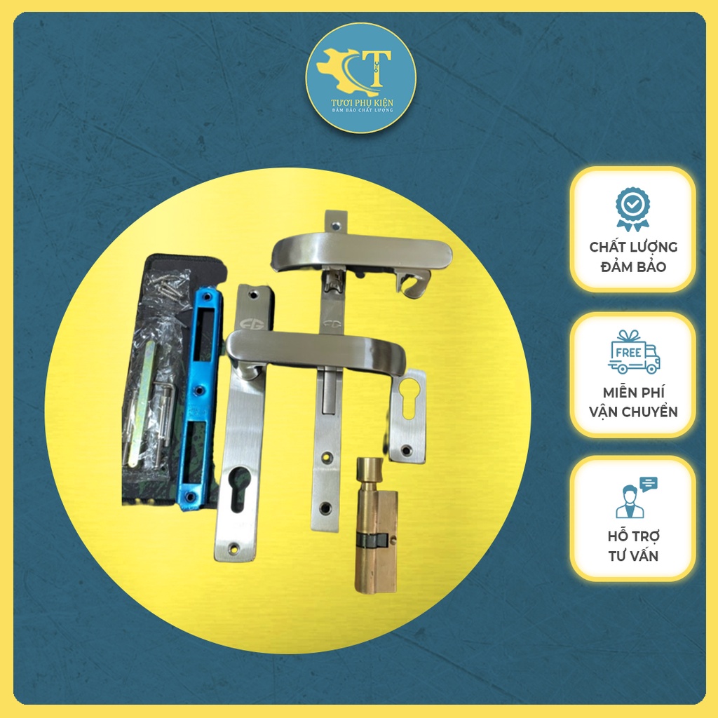 Khóa cửa tay nắm gạt AG inox 304 Việt Pháp lắp cửa nhôm