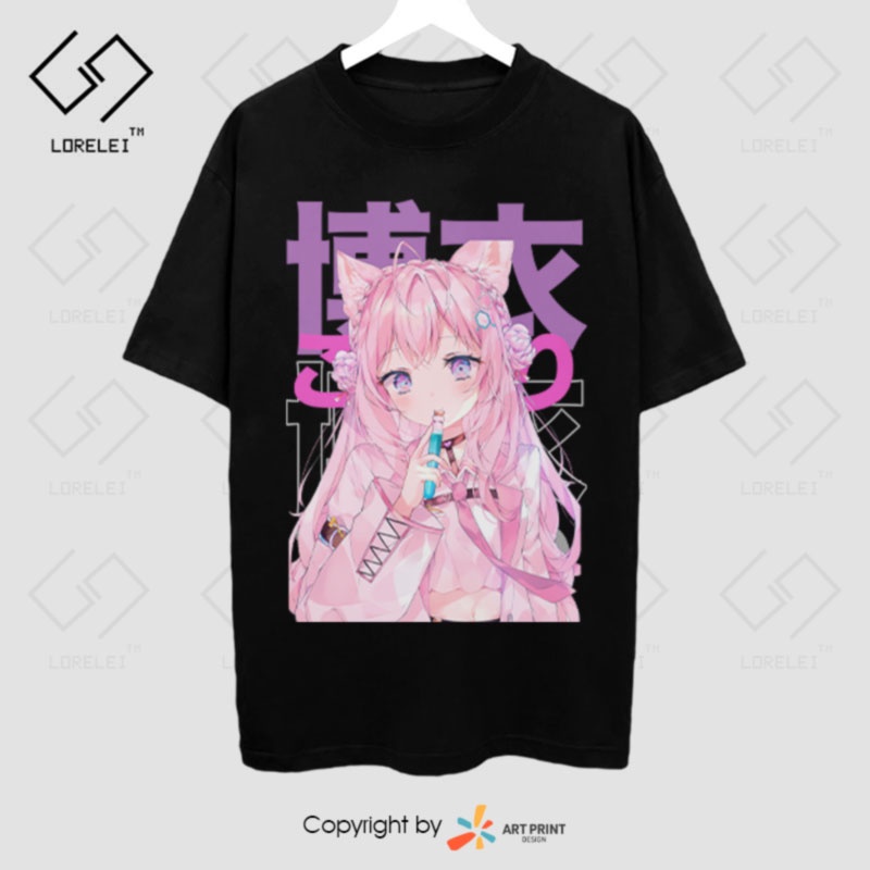 Áo thun Hololive Hakui Koyori Color Design  ngắn tay