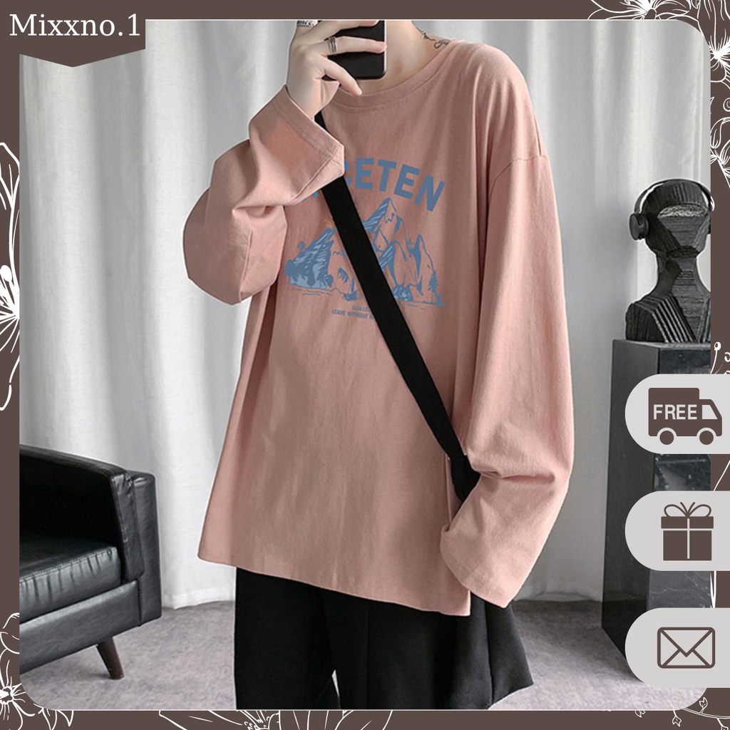 Áo Thun Nam Dài Tay Cổ Tròn Form Rộng In Họa Tiết Hoạt Hình Niceten Thời Trang Mixxno.1 TOP NAM 239