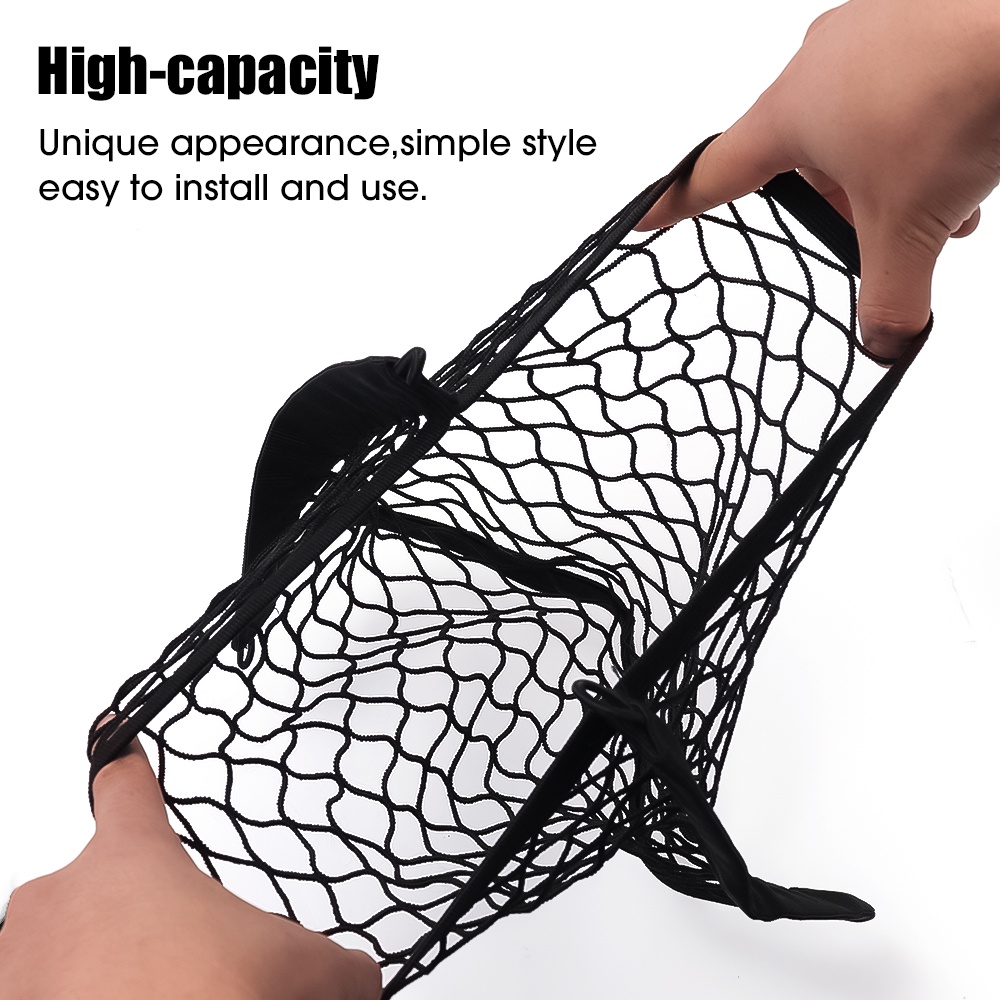 Túi Lưới Nylon Hai Lớp Co Giãn Có Móc Treo Hành Lý Trang Trí Nội Thất Xe Hơi Xe Máy Scooter