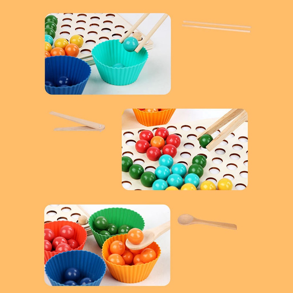 Đồ chơi thông minh gắp hạt kèm bát kích thích sáng tạo, đồ chơi phát triển trí tuệ - Giáo Dục Cầu Vồng Kẹp Xếp Hình Đồ Phân Loại Cho Trẻ Mẫu - LUCKYBABY