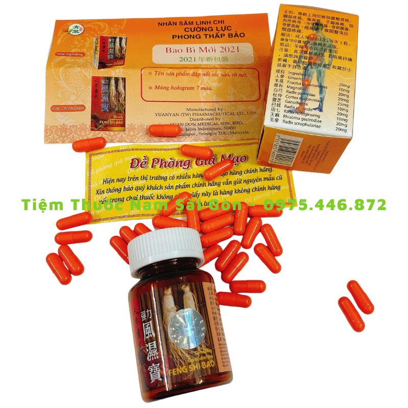 Nhân Sâm Linh Chi Cường Lực Phong Thấp Bảo Malaysia 30 viên