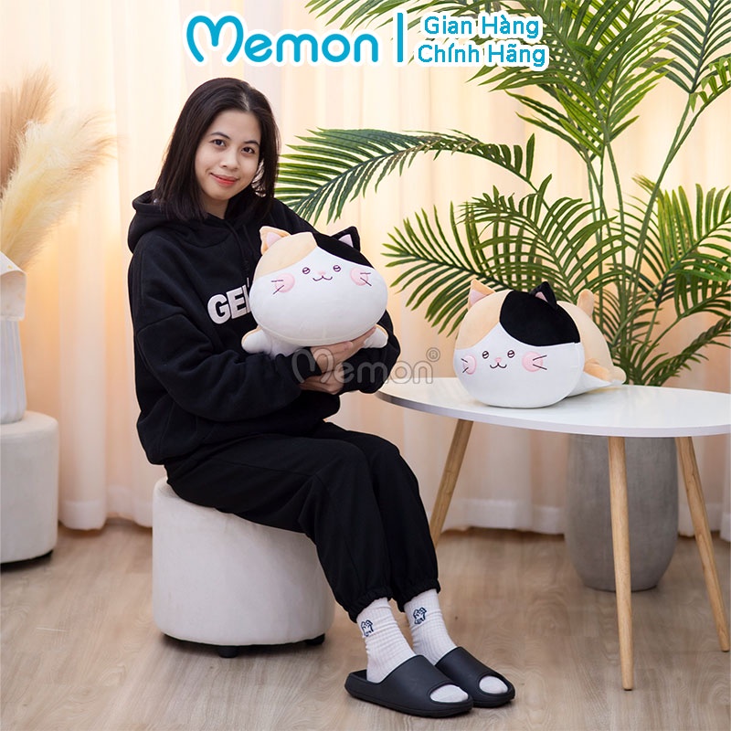 Gấu Bông Mèo Tam Thể Nằm Làm Gối Ôm Cao Cấp Memon
