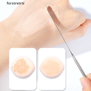 Forstretrtr 1PC Dual Heads Stainless Steel Cosmetic Makeup Mixing Spatula Tool for Palette EN