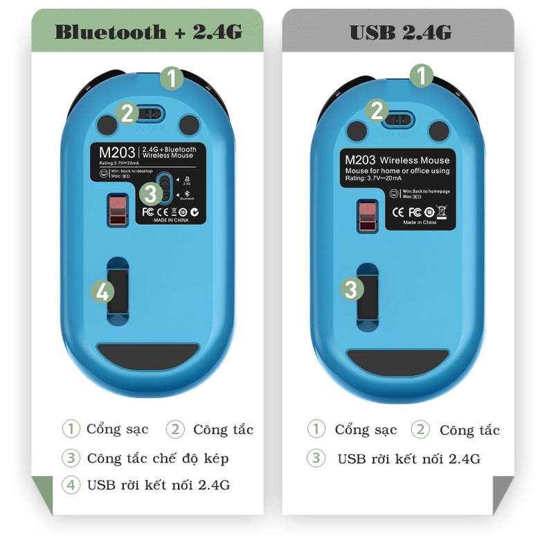 Chuột Không Dây Bluetooth Wireless FMOUSE M203 Pin Sạc 500mAh Dùng Cho Mac Máy Tính, Laptop, Ipad | BigBuy360 - bigbuy360.vn