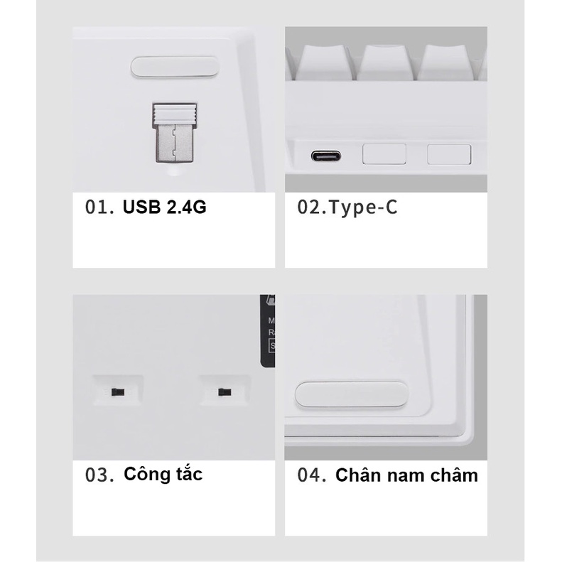 RK84 HOTSWAP - Bàn phím cơ Royal Kludge RK84 Kết Nối 3 Chế Độ Bluetooth 5.0 và Wireless 2.4G, Type C - CHÍNH HÃNG