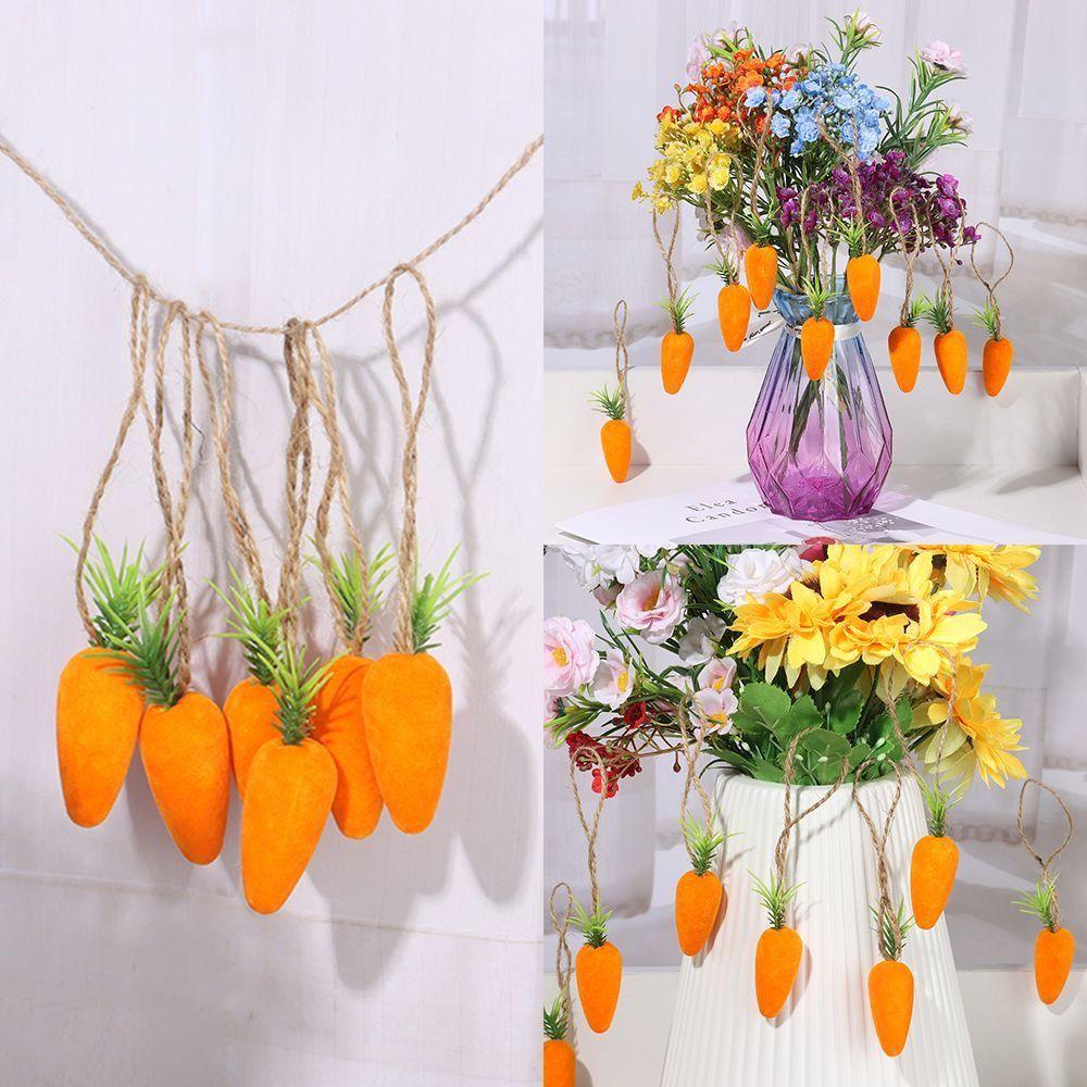 Set 10 Phụ Kiện Treo Trang Trí Tiệc Hình Củ Cà Rốt Bằng Xốp Dễ Thương