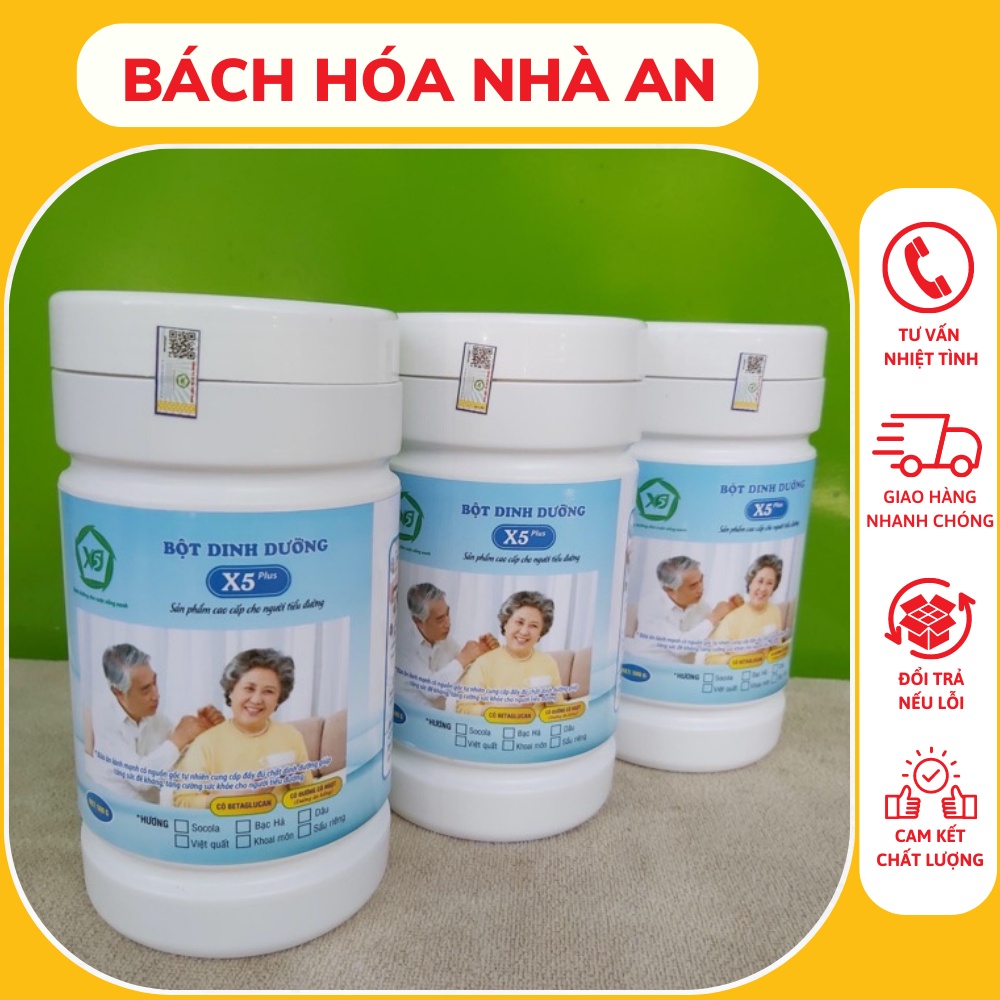 BỘT DINH DƯỠNG X5 PLUS- SẢN PHẨM CAO CẤP CHO NGƯỜI TIỂU ĐƯỜNG (hộp 500gr)