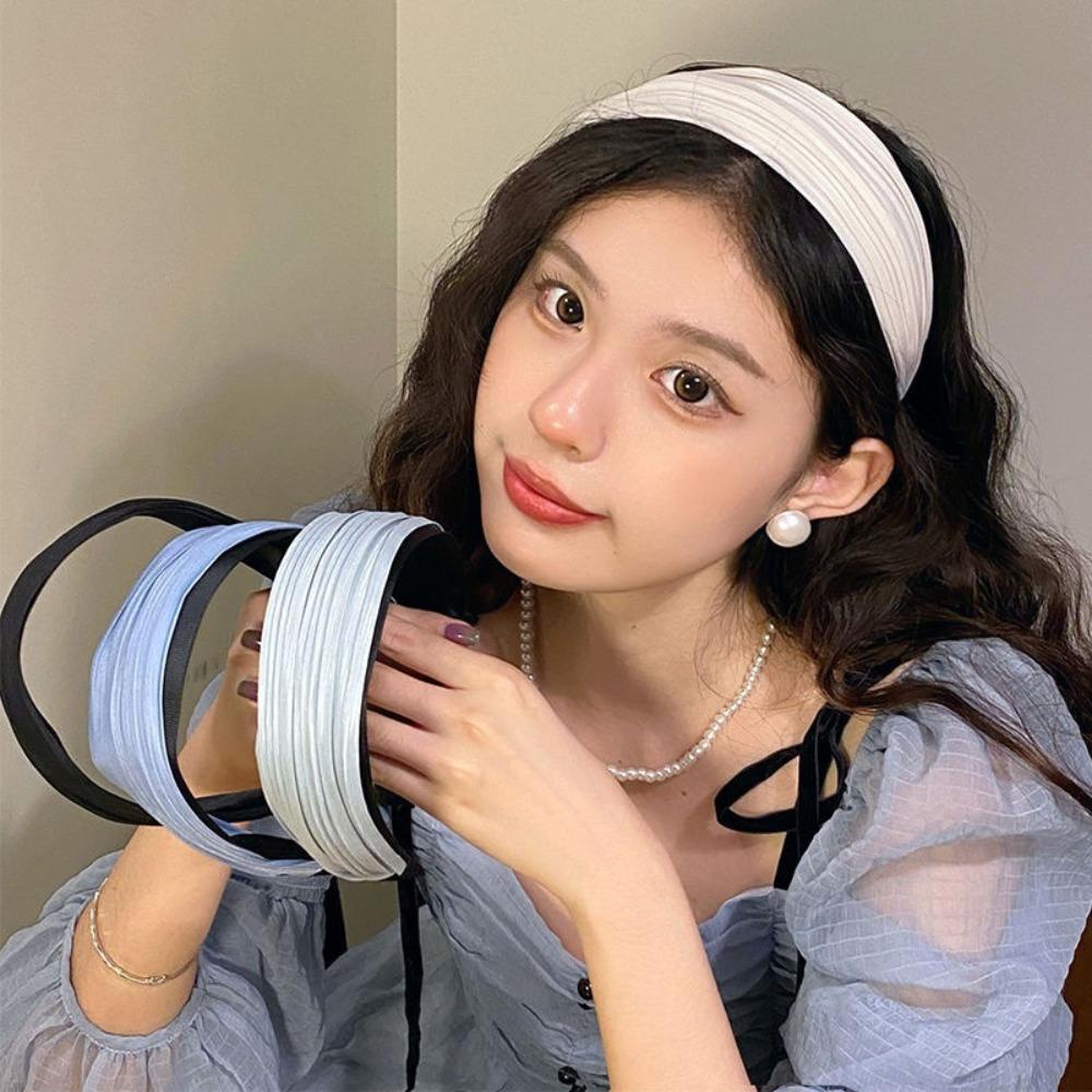 ANEMONE Băng Đô Cài Tóc Xếp Ly Đơn Giản Tinh Tế Thời Trang Cho Nữ