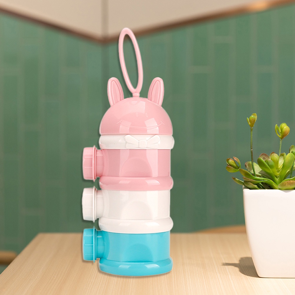 Hộp Đựng Sữa Bột Em Bé 3 Tầng Không Đổ Xếp Chồng Được Hình Chú Ếch (Hình Dạng Ếch)