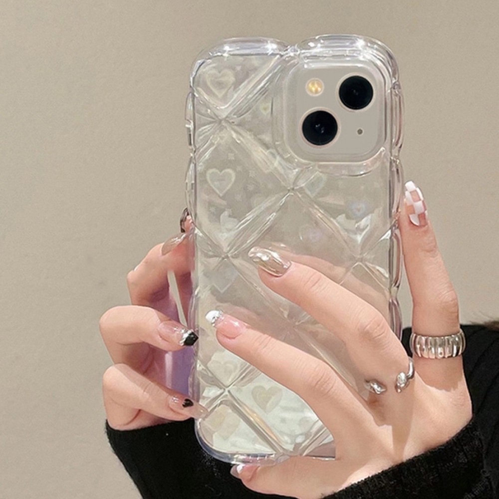 Ốp Điện Thoại TPU Dẻo Màu Laser Họa Tiết Hình Thoi Thời Trang Chống Sốc Cho IPhone 11 12 13 14 Pro Max 14 Plus