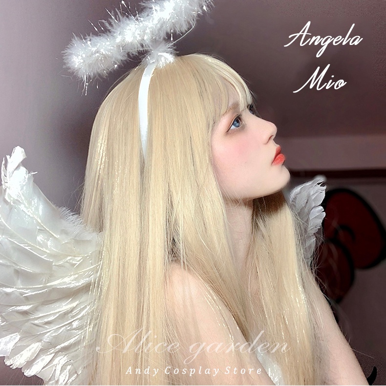[CÓ SẴN] Tóc giả/ Wig teen vàng thẳng Angela Mio Alice Garden
