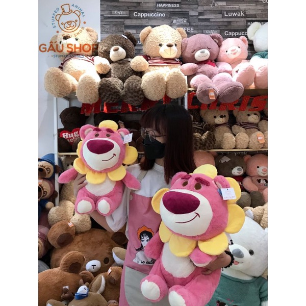 Gấu bông ❤️ Gấu dâu ❤️ Gấu Lotso mặt hoa hàng nhập cao cấp có mùi thơm bông mịn ú nu siêu dễ thương mềm mại !! FREESHIP