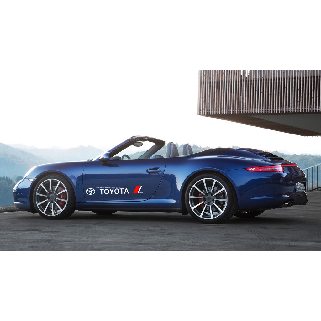 Bộ 2 Miếng Dán Trang Trí Cửa Xe Hơi Toyota VIos Yaris Corolla Cross Veloz CHR Avanza Fortuner Rush Innova raize Calya Rav4 GR Gazoo Racing GR Sport