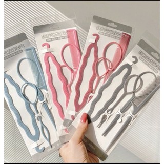 Bộ 4 món dụng cụ rẽ tóc, tạo kiểu tóc tết, bện, búi tóc đa năng cho nữ.