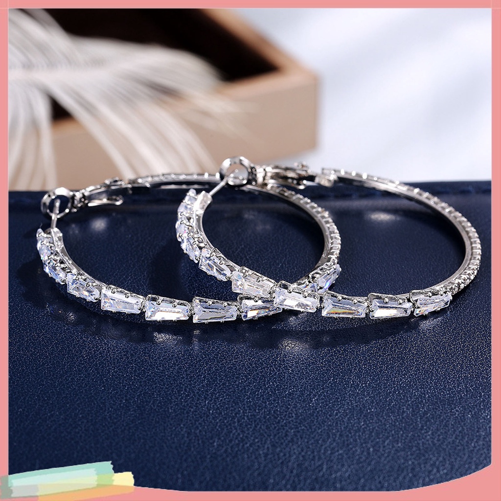 Đôi Khuyên Tai HìNh VòNg TròN LớN LấP LáNh ThờI Trang Cho Nữ