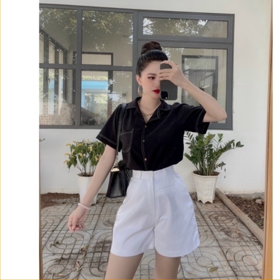 Quần Short Nữ KaKi Lưng Cao Túi Mổ Ulzzang Phong Cách Hàn Quốc Siêu Đẹp, quần sooc đùi nữ T268 | BigBuy360 - bigbuy360.vn