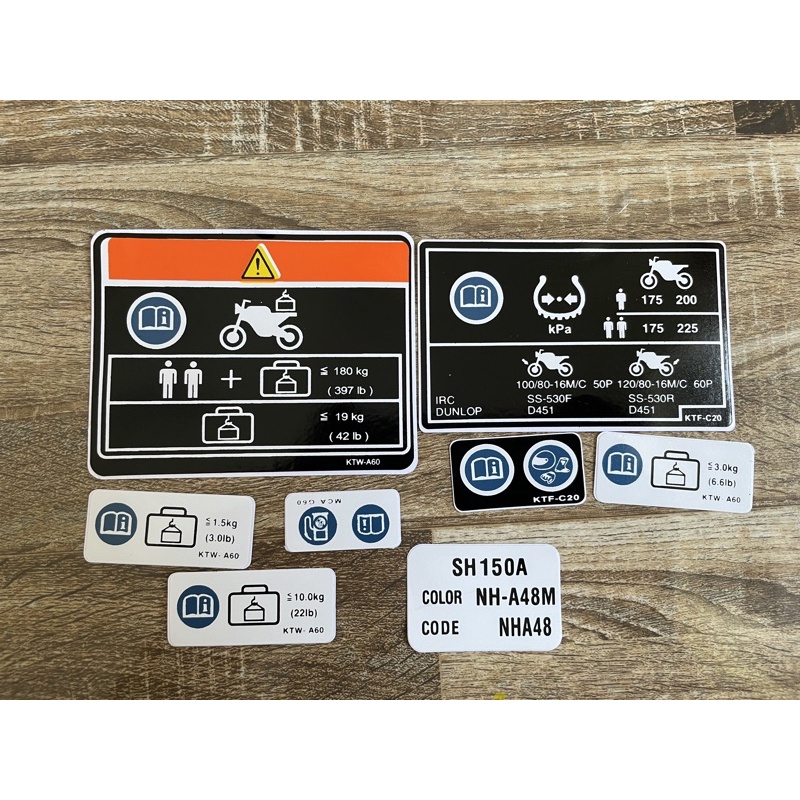 Bộ Tem thông số Sh ý 150