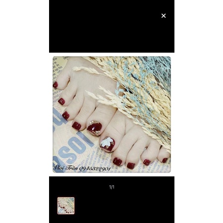 Móng úp chân gắn hoa,nailbox thiết kế