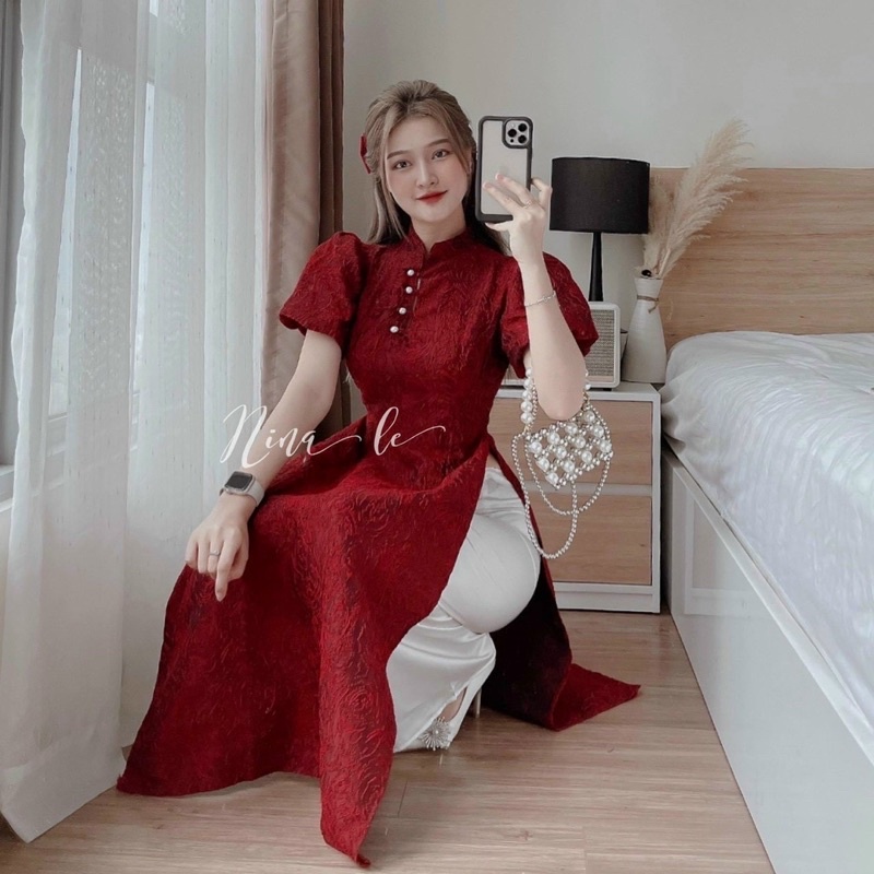 💥sỉ💥áo dài Gấm khoá dọc cho con ti