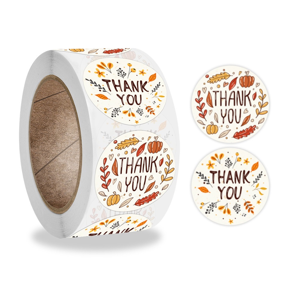 Cuộn 500 nhãn dán cảm ơn, sticker "thank you" cảm ơn hàng thiết kế nhiều mẫu cực đẹp