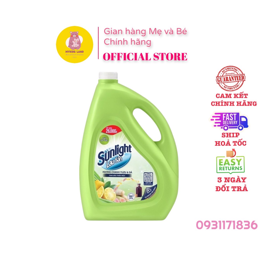 NƯỚC LAU SÀN SUNLIGHT 3.6kg 3.6 kg Hương Hoa Hạ Diên Vỹ Xanh, Lily Hồng, Thiên Nhiên Trắng