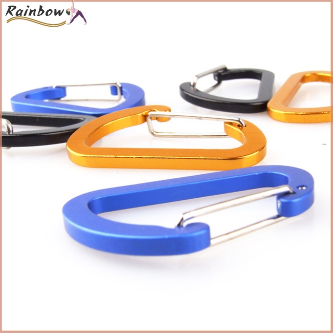 Móc Khóa Carabiner Chữ D Bằng Hợp Kim Nhôm Dùng Cho Cắm Trại / Leo Núi