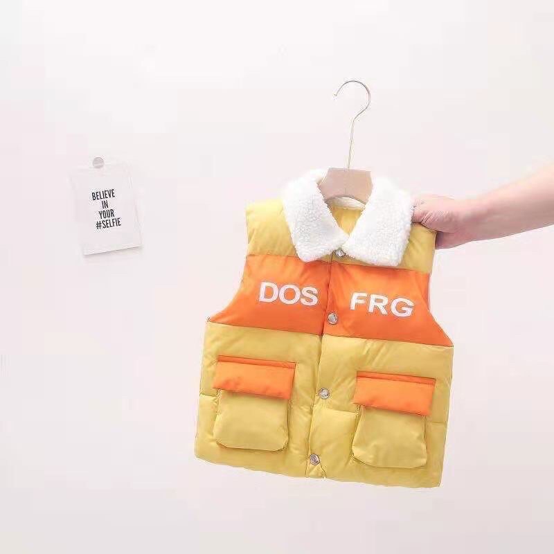 Áo phao ghi Lê phối túi vuông cho bé trai 12-30kg