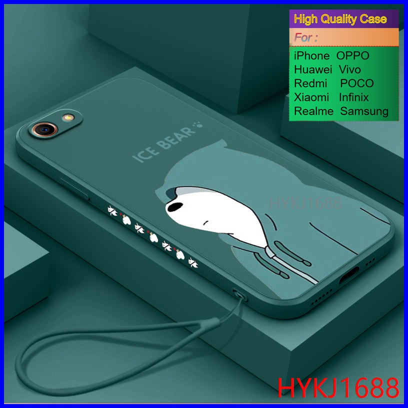 Ốp lưng OPPO A83 Ốp Điện Thoại tpu Dẻo Cặp Đôi Gấu Đội Mũ Thời Trang Cho OPPO A83 HBX