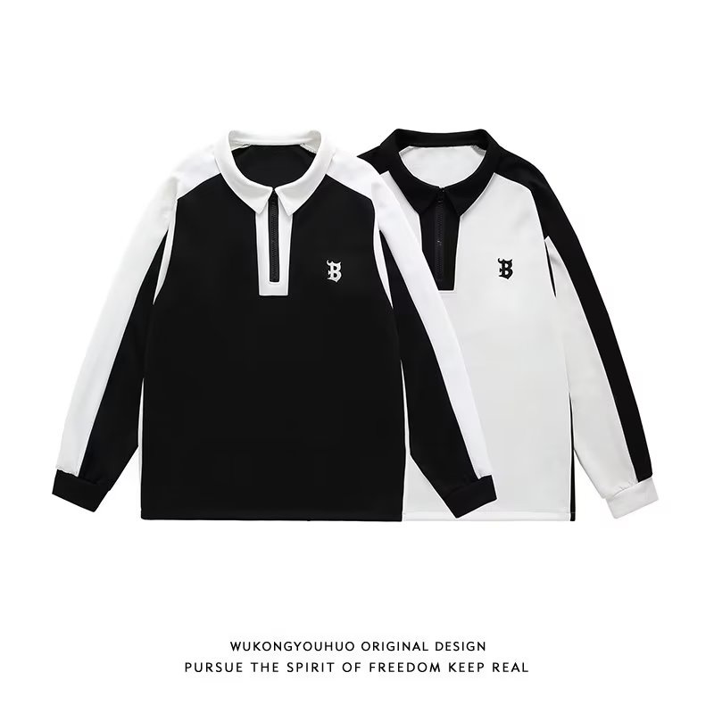 Áo Sweater POLO Tay Raglan Dáng Rộng Thêu Họa Tiết Thời Trang Thu Đông Cho Nam Và Nữ