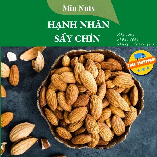 500g Hạnh Nhân Mỹ Tách Vỏ Sấy Chín, Size To Hàng Chuẩn Mới Thơm Ngon, Không Hôi Dầu