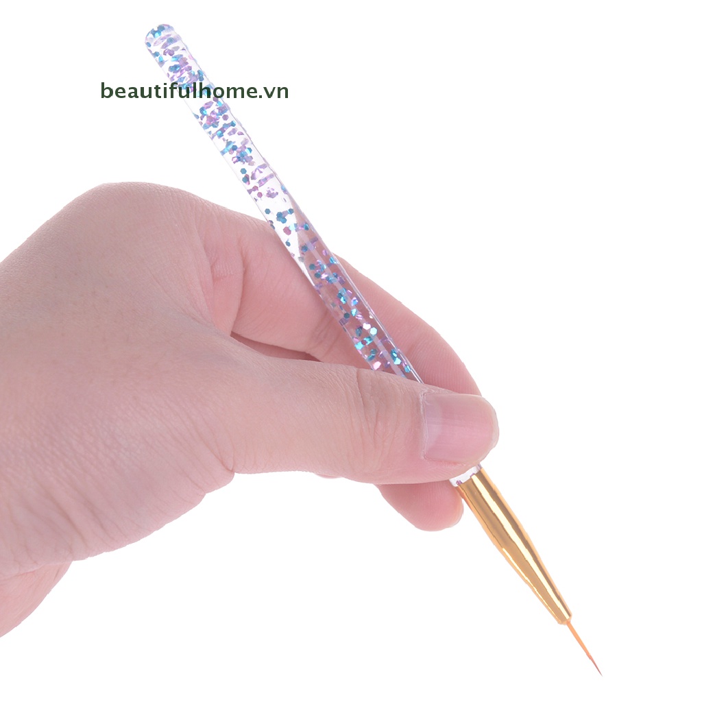 Bộ 3 Cọ Vẽ Móng Tay Nghệ Thuật Bằng Acrylic Kẻ Sọc Lưới Diy