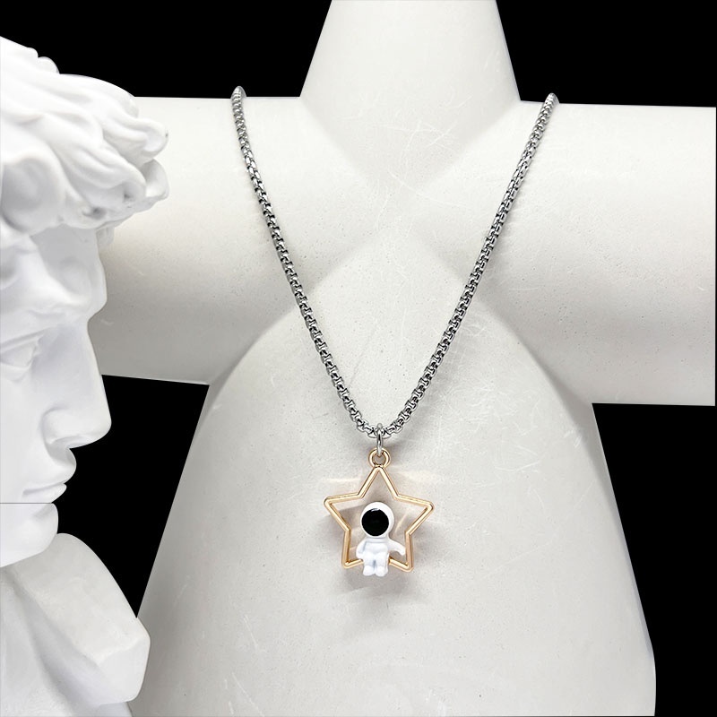 Vòng cổ Hợp Kim Mặt Hình Phi Hành Gia / Mặt Trăng Ngôi Sao 3D Đơn Giản Thời Trang Hip hop Cho Cặp Đôi