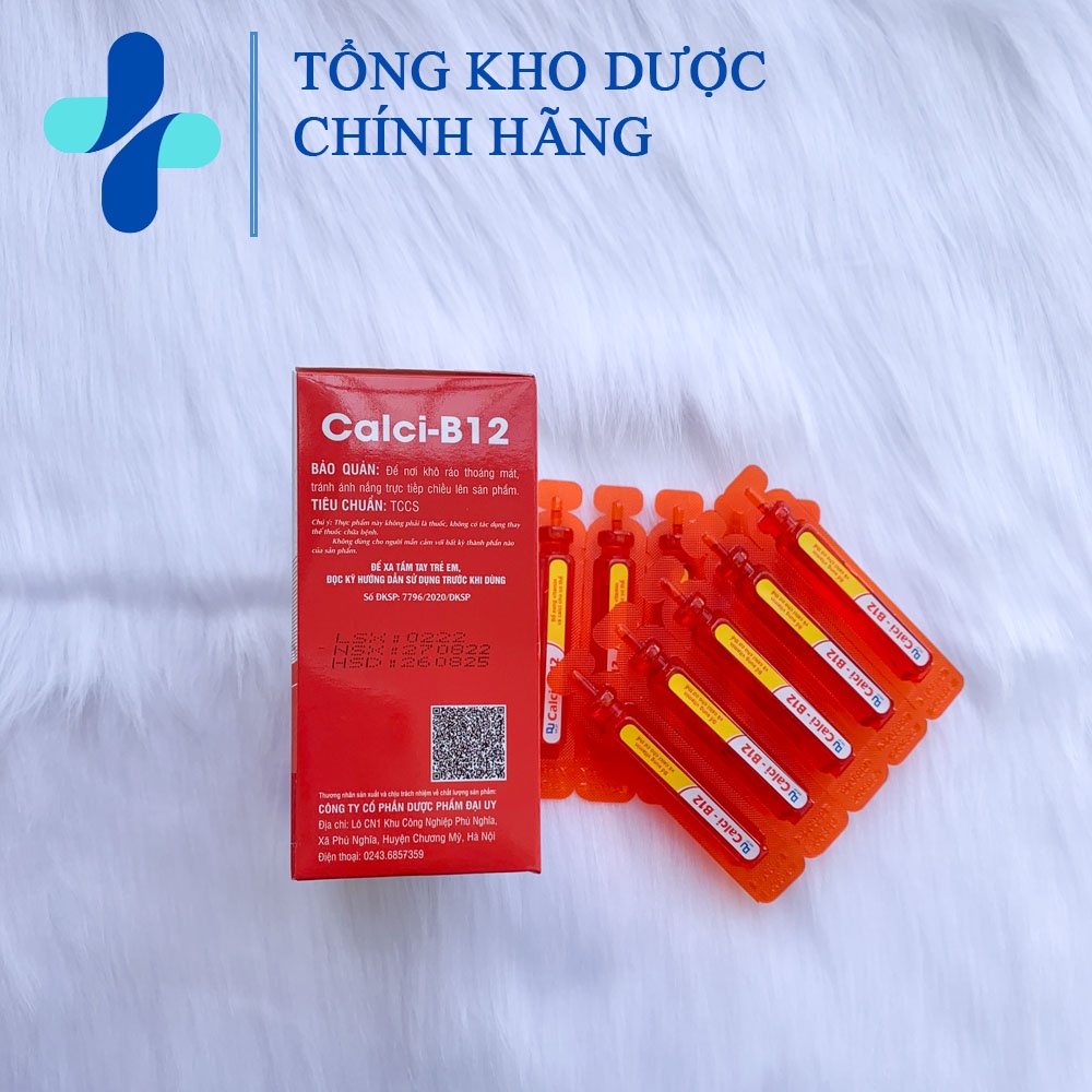 Calci B12 ống nhựa -bổ sung vitamin cải thiện tình trạng thiếu canxi (h/20 ống )