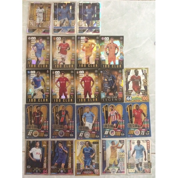 Thẻ cầu thủ Match Attax câu lạc bộ 100
