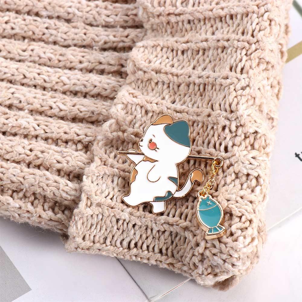 Ghim Cài Ba Lô Hình Mèo Hoạt Hình 2life Vui Nhộn Tráng Men Trang Trí Quà Tặng Cho Bạn Bè