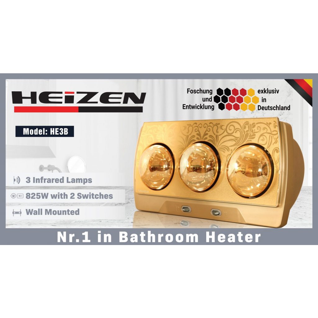 [HEIZEN | HE3B] Đèn sưởi 3 bóng Heizen HE-3B treo tường – HE3B