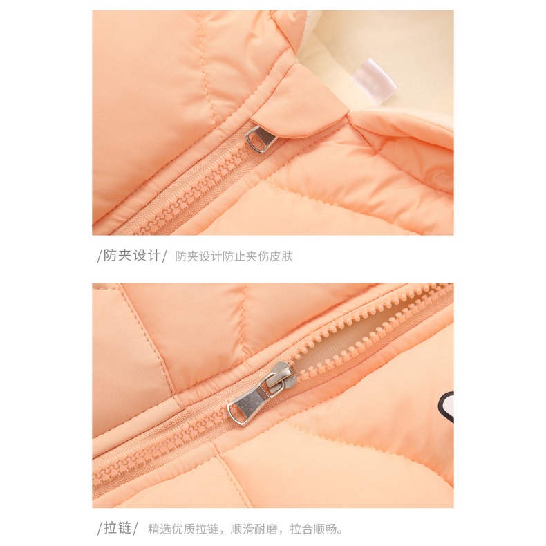 Áo Khoác Phao cotton Lót Lông Cừu Giữ Ấm Mùa Thu Và Mùa Đông Mẫu Mới 2022 Dành Cho Bé Trai Và Bé Gái