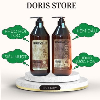 DẦU GỘI XẢ COLLAGEN HANEDA 500ML DƯỠNG ẨM PHỤC HỒI SIÊU MỀM MƯỢT TÓC HƯ TỔN HƯƠNG NƯỚC HOA HÀNG CHÍNH HÃNG