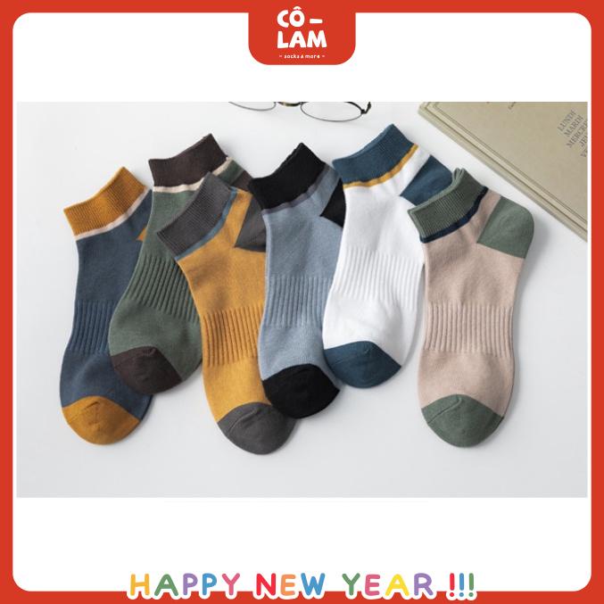 Tất vớ nam cổ ngắn thấp phối màu
