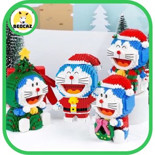 Mô hình Doraemon Mon Ú Mèo Máy dễ thương bộ lắp ghép ông già Noel Santa Người Tuyết Cây Thông Đồ chơi Beocaz Chính Hãng