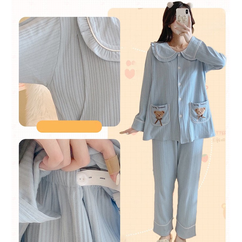 Bộ bầu - bộ sau sinh - chất liệu - bo gân cotton - kiểu mới thời trang - ảnh sản phẩm 2