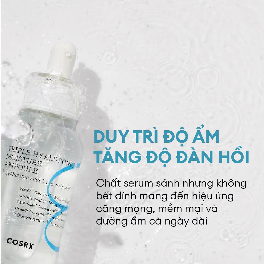 Tinh Chất Cấp Ẩm Hyaluronic Acid và B5 COSRX Hydrium Triple Hyaluronic Moisture Ampoule 40ml