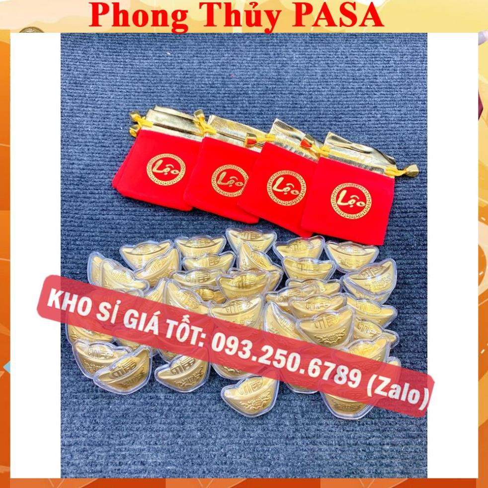 BÁN CHẠY Combo Sỉ 100 Thỏi Vàng Thần Tài Tài Lộc Mạ Vàng Kèm Túi Gấm Phúc, Lộc Siêu Đẹp, Phong Thuỷ