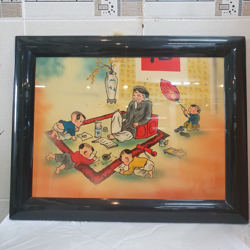 Tranh sơn mài cao cấp Thanh Bình Lê Thầy Đồ 30x40 cm . Tranh phù hợp tặng ngày nhà giáo 20/11 , tăng thầy cô