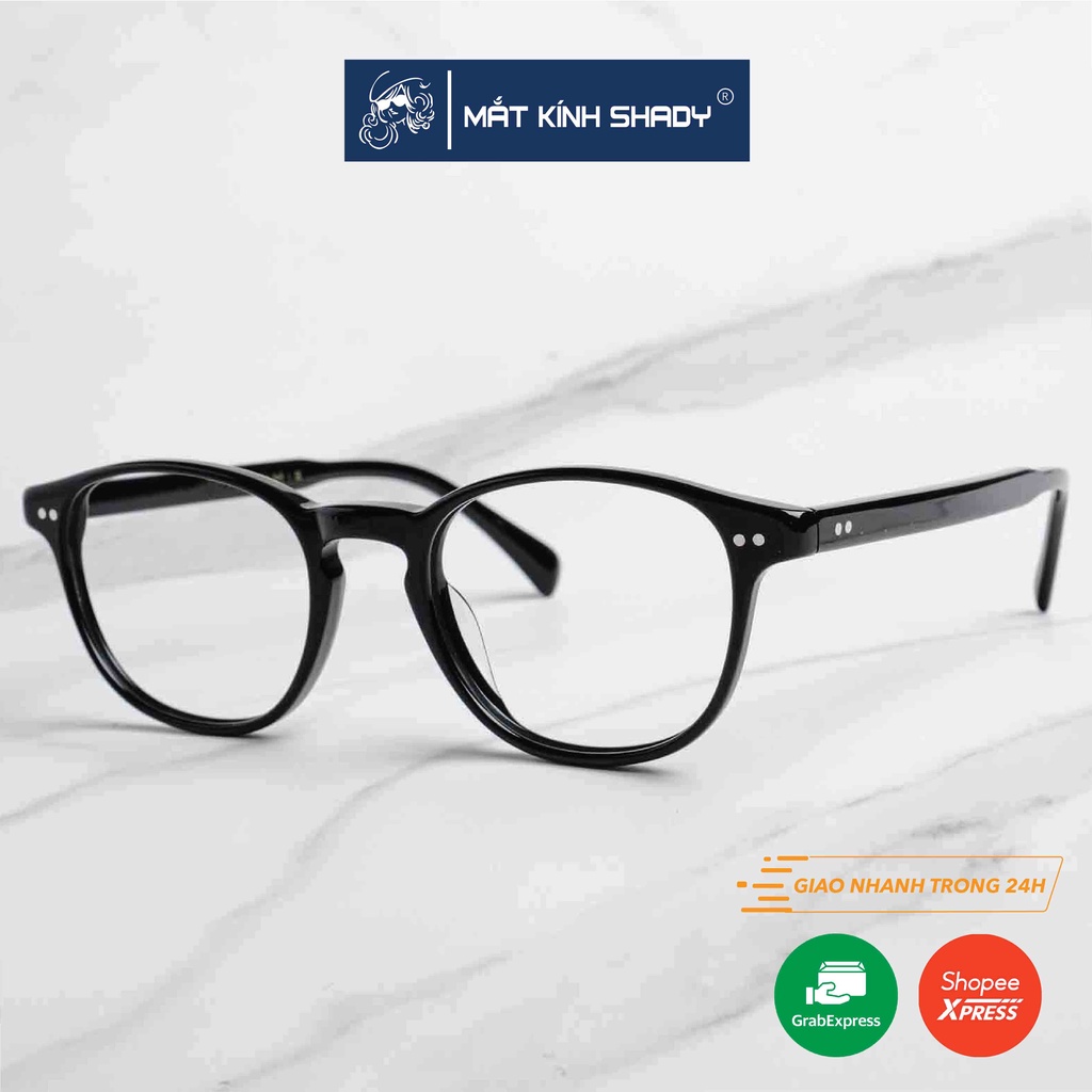 Gọng Kính Cận Nhựa Acetate Shady Unisex G1647 (Đen)