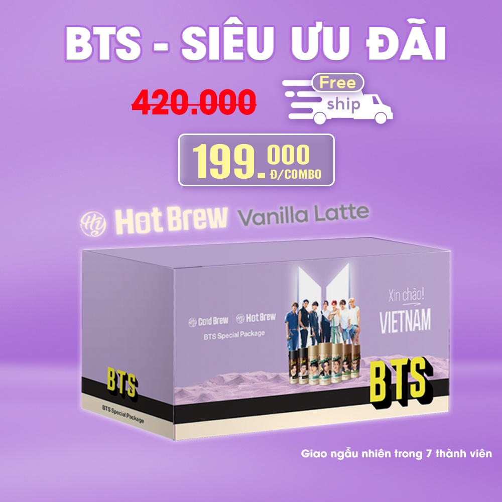 Cà phê Hot Brew vị Vanilla Latte Coffee Hy Healthy & Beauty Phiên Bản Thành Viên BTS 270ml