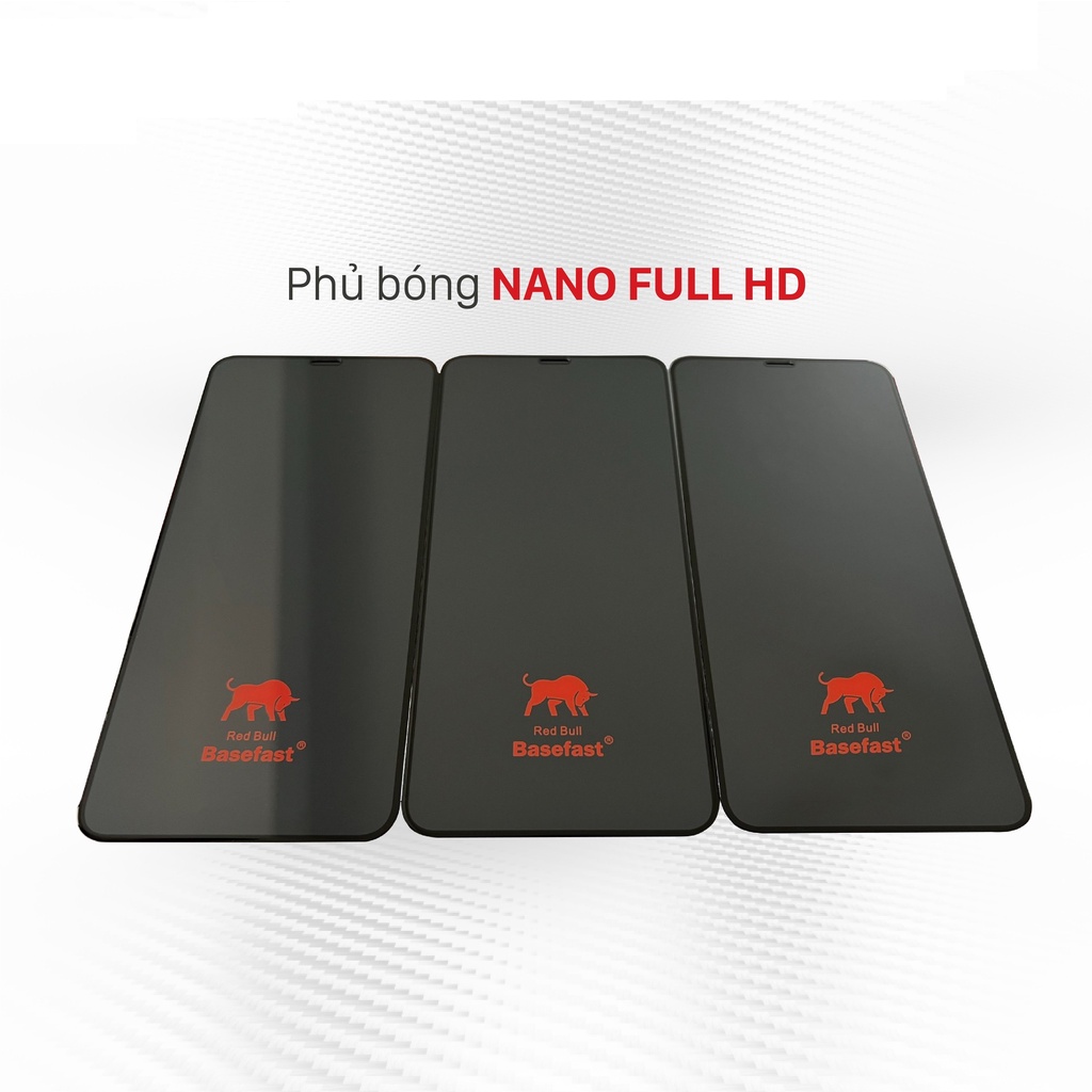 Kính Cường Lực iPhone Basefast Redbull 9H Phủ Bóng Nano Cao Cấp - Chống Mẻ Cạnh , Chống Va Đập Tốt Gấp 5 Lần