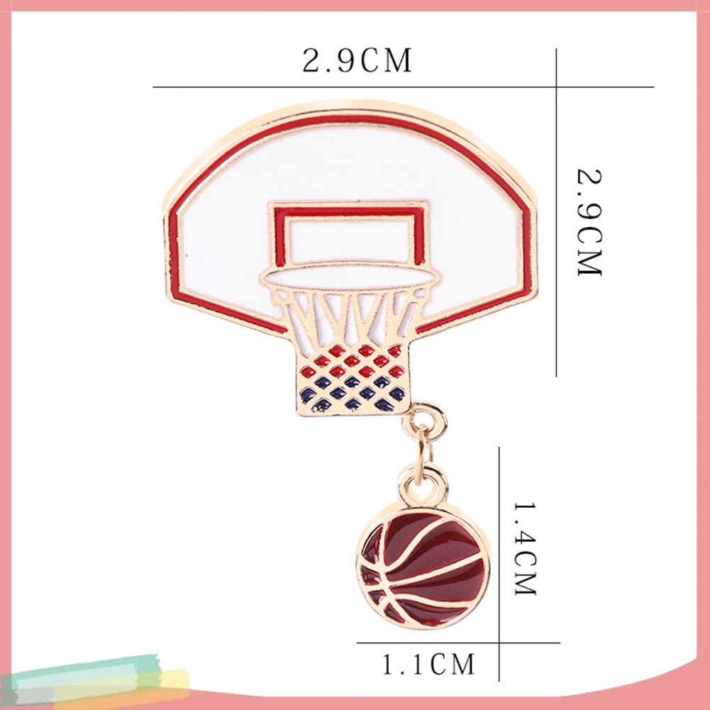【LK】Basketball Ball Alloy Brooch Pin Scarf Clothes Badge Decor